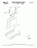 DOOR AND PANEL PARTS Diagram and Parts List for 7GU2300XTVQ1  Whirlpool Dishwasher