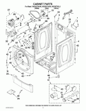 CABINET PARTS Diagram and Parts List for WGD9270XW0  Whirlpool Dryer