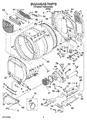 BULKHEAD PARTS Diagram and Parts List for YWED9200SQ0  Whirlpool Dryer