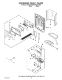 DISPENSER FRONT PARTS Diagram and Parts List for GI6SDRXXB06  Whirlpool Refrigerator