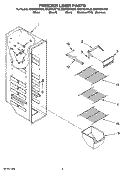 FREEZER LINER PARTS Diagram and Parts List for ED2FHEXVB00  Whirlpool Refrigerator