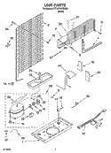 UNIT PARTS Diagram and Parts List for RT18WWXSQ00  Roper Refrigerator