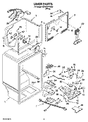 LINER PARTS Diagram and Parts List for 5ET2WVKRQ02  Whirlpool Refrigerator