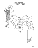 AIR FLOW Diagram and Parts List for 8ED22DQXAN00  Whirlpool Refrigerator