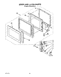 DOOR AND LATCH Diagram and Parts List for KEMS306XWH0  KitchenAid Wall Oven