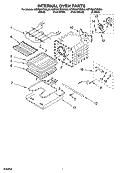 INTERNAL OVEN PARTS Diagram and Parts List for KERS807SBB00  KitchenAid Range