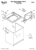 TOP AND CABINET PARTS Diagram and Parts List for LSN1000PQ1  Whirlpool Washer