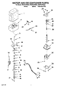 MOTOR AND ICE CONTAINER PARTS Diagram and Parts List for ES5PHAXSB00  Whirlpool Refrigerator