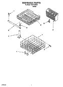 DISHRACK PARTS, OPTIONAL PARTS (NOT INCLUDED) Diagram and Parts List for TUD4700MQ1  Estate Dishwasher