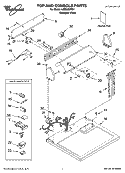 TOP AND CONSOLE PARTS Diagram and Parts List for LGB6200PQ1  Whirlpool Dryer