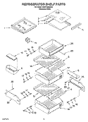 REFRIGERATOR SHELF Diagram and Parts List for KSSP48QKS00  KitchenAid Refrigerator