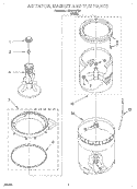 AGITATOR, BASKET AND TUB Diagram and Parts List for LBR1121EW1  Whirlpool Washer