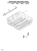 UPPER RACK AND TRACK PARTS Diagram and Parts List for DUL240XTPQ0  Whirlpool Dishwasher