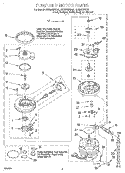 PUMP AND MOTOR Diagram and Parts List for GU980QPDQ0  Whirlpool Dishwasher