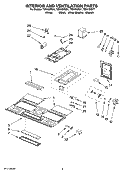 INTERIOR AND VENTILATION PARTS Diagram and Parts List for TMH16XSB1  Estate Microwave