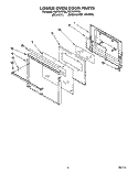 LOWER OVEN DOOR Diagram and Parts List for RB770PXYQ4  Whirlpool Wall Oven