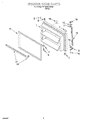 FREEZER DOOR Diagram and Parts List for 7RT18BKXEW00  Roper Refrigerator