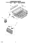 LOWER RACK PARTS Diagram and Parts List for KUDP01DLBL6  KitchenAid Dishwasher