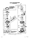PUMP AND MOTOR Diagram and Parts List for DU9200XX1  Whirlpool Dishwasher