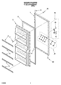 DOOR PARTS Diagram and Parts List for EV150NXMQ01  Whirlpool Freezer