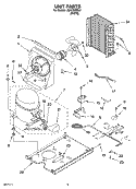 UNIT PARTS Diagram and Parts List for JEACS50SL6  Whirlpool Ice Maker