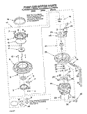 PUMP AND MOTOR Diagram and Parts List for DU960PWKT0  Whirlpool Dishwasher
