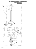 BRAKE AND DRIVE TUBE PARTS Diagram and Parts List for 6ALBR6245JQ2  Whirlpool Washer