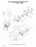 MOTOR AND ICE CONTAINER PARTS Diagram and Parts List for KFIS25XVBL5  KitchenAid Refrigerator