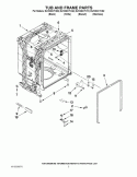 TUB AND FRAME PARTS Diagram and Parts List for DU1030XTXB2  Whirlpool Dishwasher