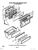 OVEN DOOR AND DRAWER Diagram and Parts List for SE960PEPW0  Whirlpool Range