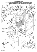 CABINET PARTS Diagram and Parts List for WED9400SU0  Whirlpool Dryer