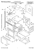 OVEN, LITERATURE Diagram and Parts List for KEBS247DBL10  KitchenAid Wall Oven
