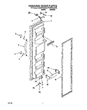 FREEZER DOOR Diagram and Parts List for ED25TEXHW00  Whirlpool Refrigerator
