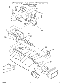 MOTOR AND ICE CONTAINER Diagram and Parts List for 3XART745GW00  Whirlpool Refrigerator