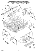 UPPER RACK AND TRACK PARTS Diagram and Parts List for KUDS01FLSS3  KitchenAid Dishwasher