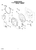 DOOR PARTS Diagram and Parts List for YGEW9200LQ0  Whirlpool Dryer