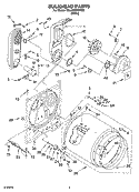 BULKHEAD PARTS Diagram and Parts List for 7MLGC9900PW0  Whirlpool Dryer