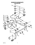 COOKTOP BURNER Diagram and Parts List for SF385PEWW2  Whirlpool Range