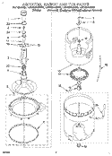 AGITATOR, BASKET AND TUB Diagram and Parts List for LSC6244BQ0  Whirlpool Washer