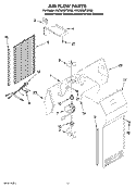 AIR FLOW PARTS Diagram and Parts List for KSCS25MTMS00  KitchenAid Refrigerator