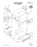 CABINET Diagram and Parts List for 3XARG457WP02  Whirlpool Refrigerator