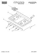 COOKTOP Diagram and Parts List for FGP310EN0  Roper Range