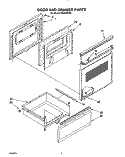 DOOR AND DRAWER Diagram and Parts List for FES340YW0  Roper Range