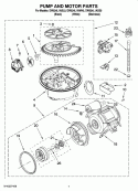 PUMP AND MOTOR PARTS Diagram and Parts List for DW524L1ABL0  Whirlpool Dishwasher