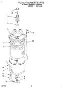 TUB AND BASKET Diagram and Parts List for LTE5243BN0  Whirlpool Washer Dryer Combo