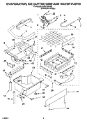 EVAPORATOR, ICE CUTTER GRID AND WATER PARTS Diagram and Parts List for KUIA18NNJS5  KitchenAid Ice Maker