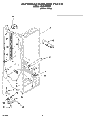 REFRIGERATOR LINER PARTS Diagram and Parts List for GS2SHKXNQ02  Whirlpool Refrigerator