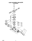 PUMP AND SPRAY ARM Diagram and Parts List for WU1000X7  Roper Dishwasher