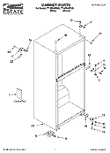 CABINET PARTS Diagram and Parts List for TT14DKXRQ00  Estate Refrigerator