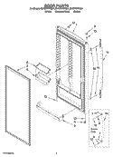 DOOR PARTS Diagram and Parts List for EV187NYRV04  Whirlpool Freezer